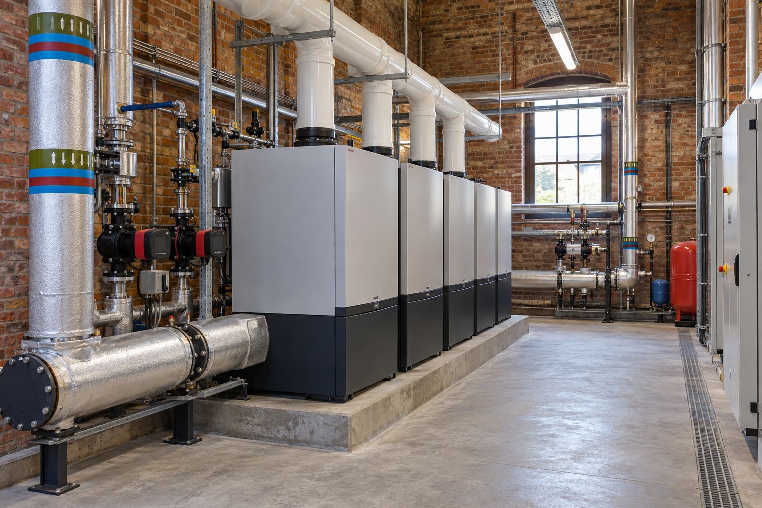 New modular condensing boilers in a refurbished brick boiler house